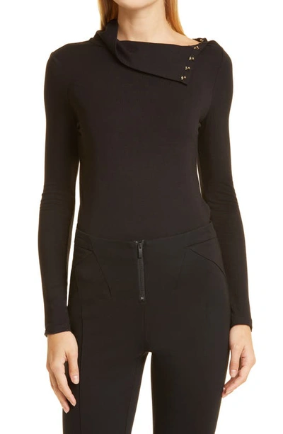 Donna Karan Woman Convertible Mock Neck Top In Black