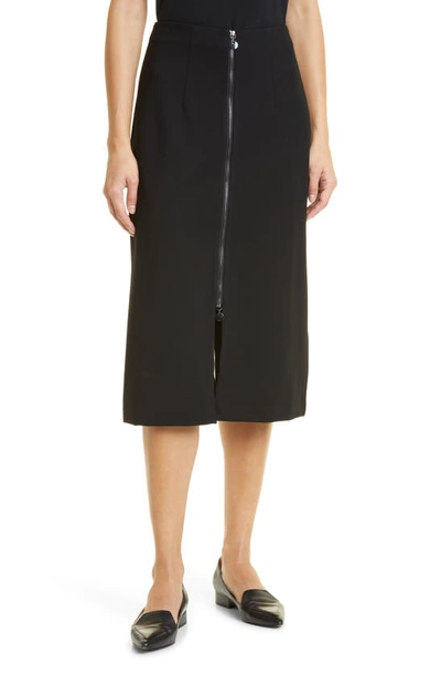 Donna Karan Woman Dkny Zipper Midi Skirt In Black