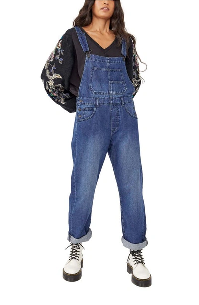 Free People We The Free Ziggy Denim Overalls In Inky Indigo