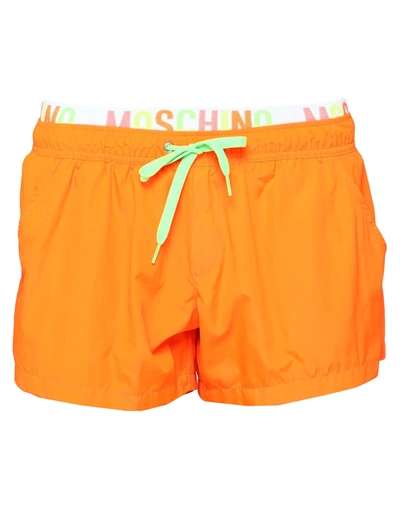 Moschino Swim Trunks In Orange