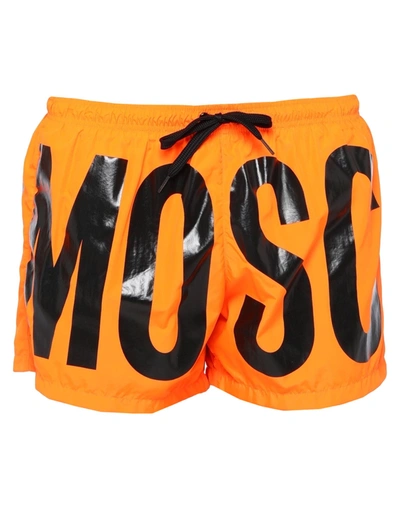 Moschino Man Swim Trunks Orange Size S Polyester