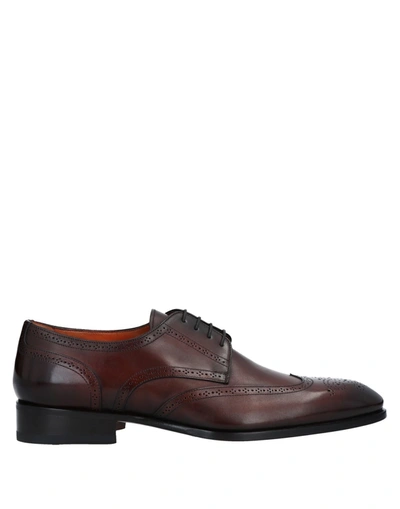 Santoni Lace-up Shoes In Dark Brown