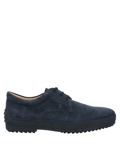 Tod's Lace-up Shoes In Slate Blue