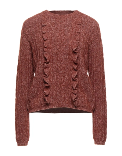 Eleventy Sweaters In Brick Red