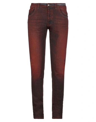 Frankie Morello Jeans In Brick Red