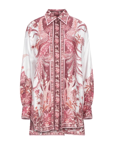 Zimmermann Wavelength Placement Printed Silk-twill Shirt In Maroon