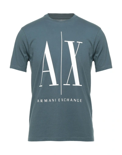 Armani Exchange T-shirts In Slate Blue
