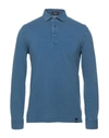 Drumohr Polo Shirts In Slate Blue