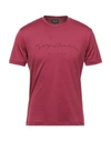 Giorgio Armani T-shirts In Garnet