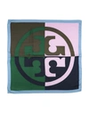 Tory Burch Color-block Silk Square Scarf In Slate Blue