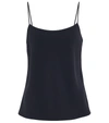 The Row Biggins Silk-strap Crepe Camisole In 蓝色