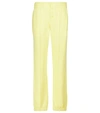 Helmut Lang Logo-embroidered Buttoned Track Pants In 黄色