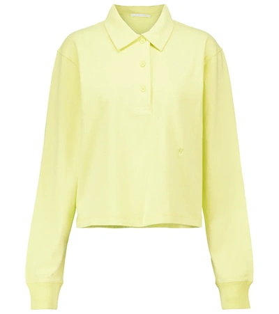 Helmut Lang Embroidered Logo Polo Shirt With Classic Collar In Yellow