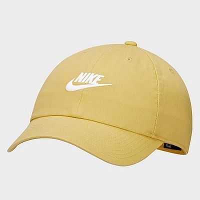 Nike Sportswear Heritage86 Futura Washed Adjustable Back Hat In Saturn Gold/saturn Gold/white