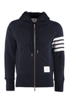 Thom Browne 4-bar Zip-up Hoodie In Blue