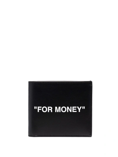 Off-white Black Printed Bi-fold Leather Wallet