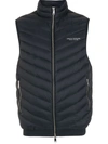 Armani Exchange Official Store Padded Sleeveless Down Jacket In Blue