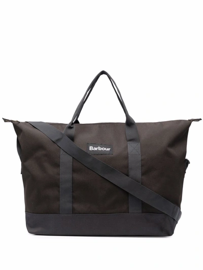 Barbour Logo-patch Tote Bag In Green