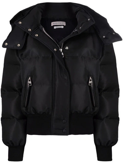 Alexander Mcqueen Black Mcqueen Graffiti Puffer Jacket In Nero
