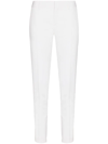 Saint Laurent Pleated Front Slim-fit Trousers In Nude
