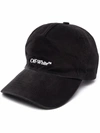 Off-white Bookish Logo Cotton Canvas Baseball Cap In Schwarz