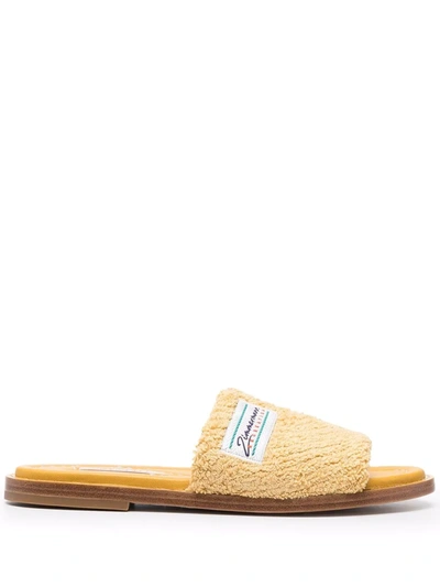 Zimmermann Chubby Terry Towel Sliders In Yellow