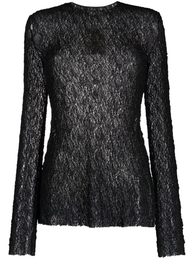 Uma Wang Sheer Knitted Jumper In Schwarz