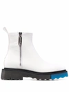 OFF-WHITE CONTRAST PANEL ANKLE BOOTS