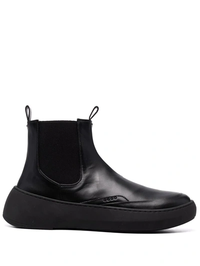 Hevo Ankle Leather Boots In Schwarz