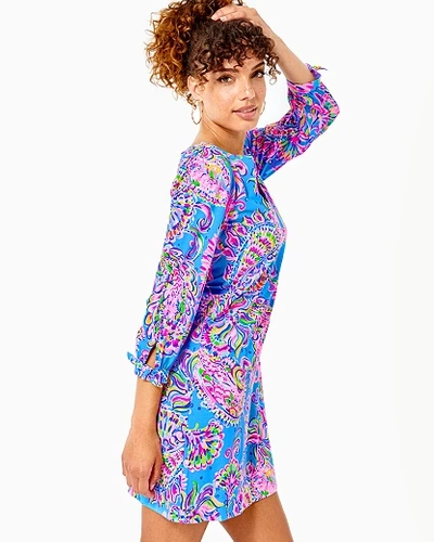 Lilly Pulitzer Women's Cath Dress In Blue Size 2xs, Always Pawsitive -  In Blue In Blue