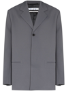 Off-white Crease Single-breasted Blazer In 灰色