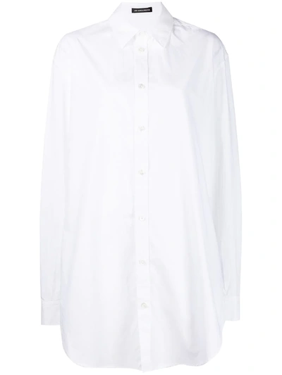Ann Demeulemeester Extra-length Long-sleeved Shirt In 白色