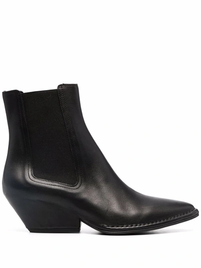 Del Carlo Kobe Classic Texan Boot W/leather Point In Black