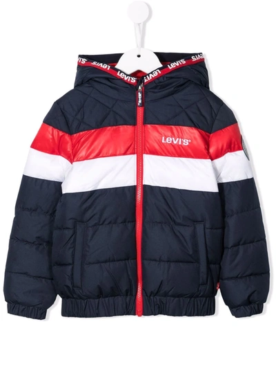 Levi's Babies' Colour-block Puffer Jacket In 蓝色