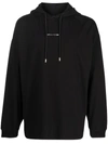Alyx Logo-print Rib-trimmed Hoodie In 黑色