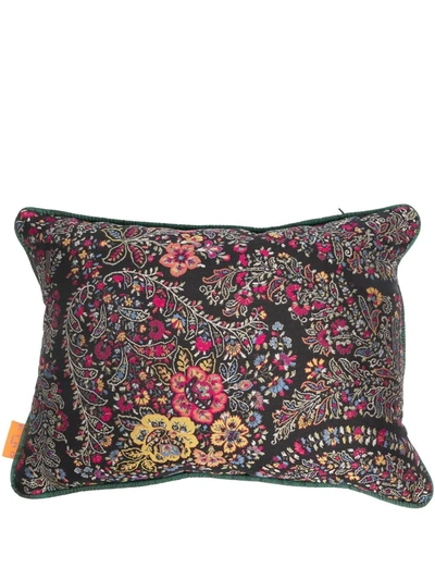 Etro Floral Jacquard Cushion In 黑色