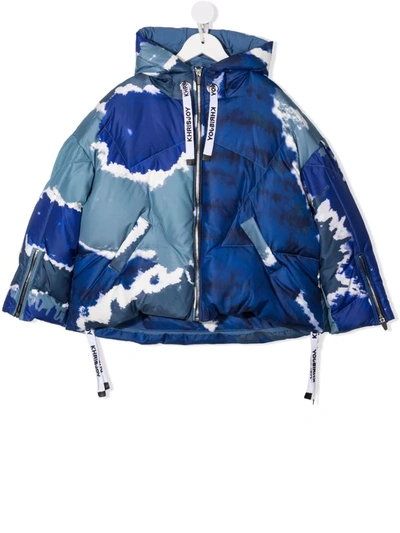 Khrisjoy Tie-dye Padded Down Jacket In 蓝色