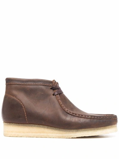 Clarks Originals Lace-up Leather Desert Boots In 褐色