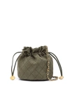 Readymade Mini Diamond-stitching Bucket Bag In 绿色