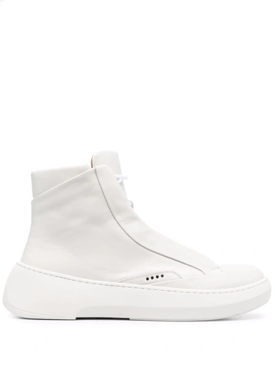 Hevo Ankle Leather Boots In White