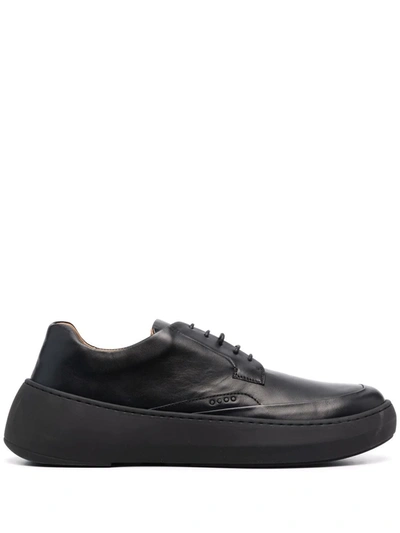 Hevo Leather Lace-up Brogues In Black