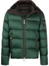 Moorer Casciano-fur-sh Hooded Down Jacket In 绿色
