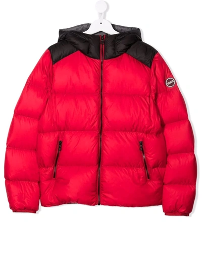 Colmar Teen Hooded Zip-up Padded Jacket In 红色