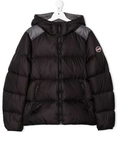 Colmar Teen Hooded Zip-up Padded Jacket In Black