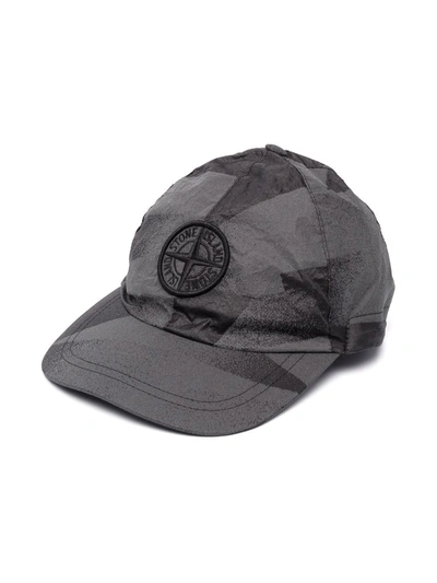 Stone Island Junior Embroidered Logo Baseball Cap In 灰色