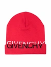 GIVENCHY LOGO-PRINT KNITTED BEANIE