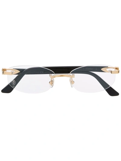 Cartier Frameless Rounded Glasses In 黑色