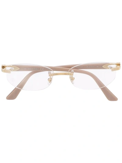 Cartier Frameless Rounded Glasses In 金色