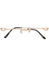 Cartier Frameless Rounded Glasses In 金色