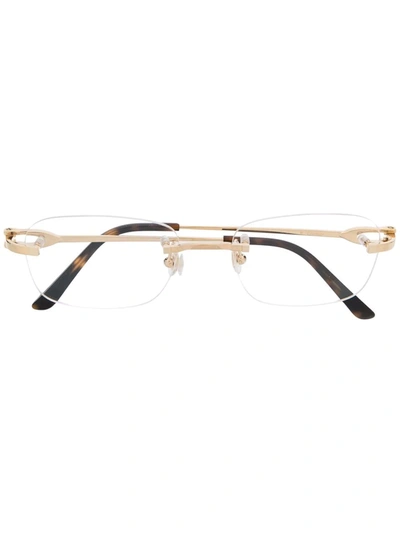 Cartier Frameless Rounded Glasses In Gold